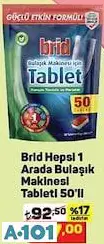 BRİD HEPSİ 1 ARADA BULAŞIK MAKİNESİ TABLETİ 50'Lİ